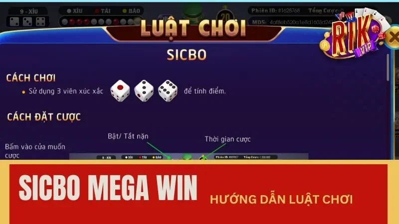 Luật chơi Sicbo Megawin tại cổng game Rikvip Luật chơi Sicbo Megawin tại cổng game Rikvip